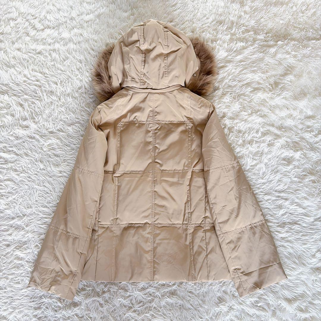 バーバリーロンドン】ファーフード3WAYダウンコート ベージュノバ