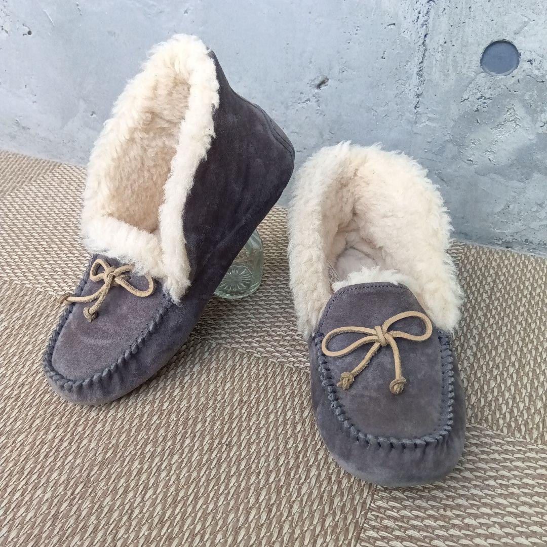 【極美品】UGG アグ アレーナ モカシン ムートンブーツ23cm グレー UGG Australia（アグオーストラリア） UGG アグ Alena- アレーナ