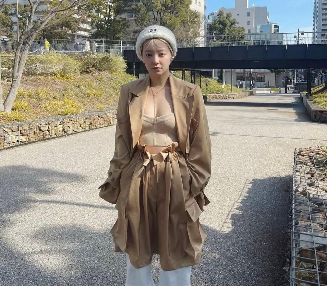 フミエタナカ　ポケットハーフパンツ　ブラック ハーフパンツ ブラック 短パン ポリ素材 カーゴパンツ ビッグポケット