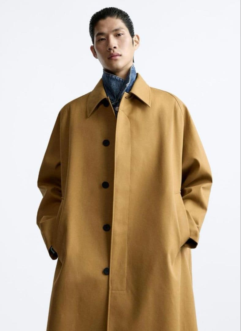 スタジオニコルソン×ZARA オーバーサイズ コットン トレンチコート S-M