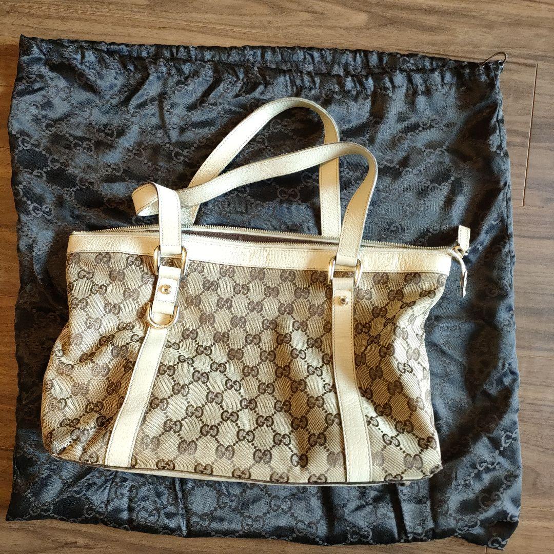 グッチ キャンバス ボストンバッグ ベージュ GG レザー 金具付 中古・古着通販】GUCCI (グッチ) GGキャンバス ミニボストンバッグ