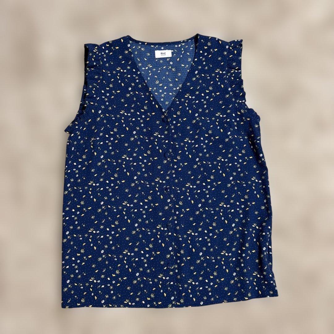 Ron Herman RHC ネイビー 花柄 Vネックタンクトップ zz-9920900420_097-1.jpg?1746759364