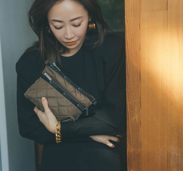 【レスポ×神崎恵】PERFECT COSME POUCH2トフィーブラウン 完売必至］レスポートサック×神崎恵さんコラボ第3弾、今回も機能的で