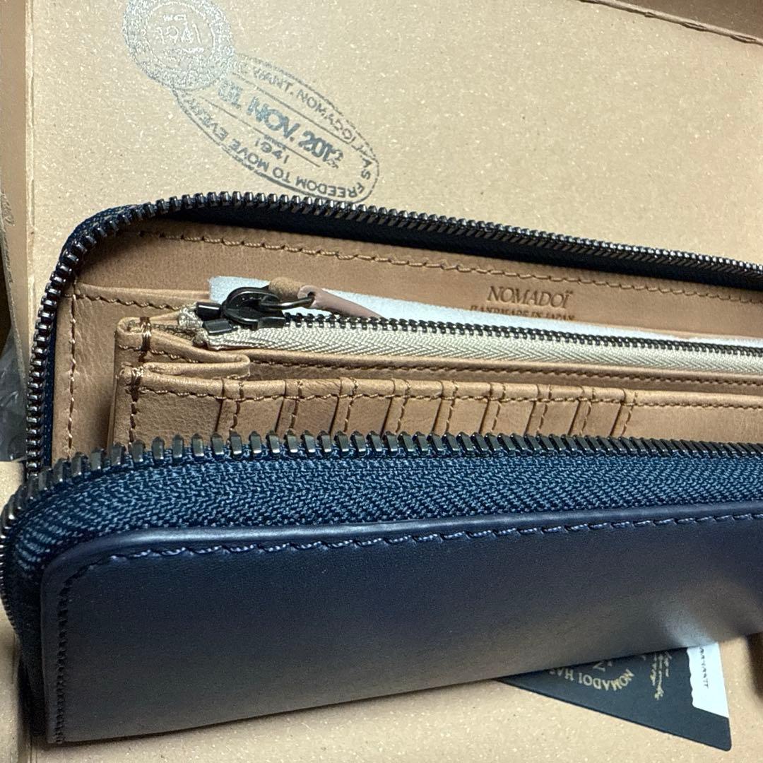 NOMADOIアラバマラウンドファスナー長財布【新品・未使用】デニムブルー