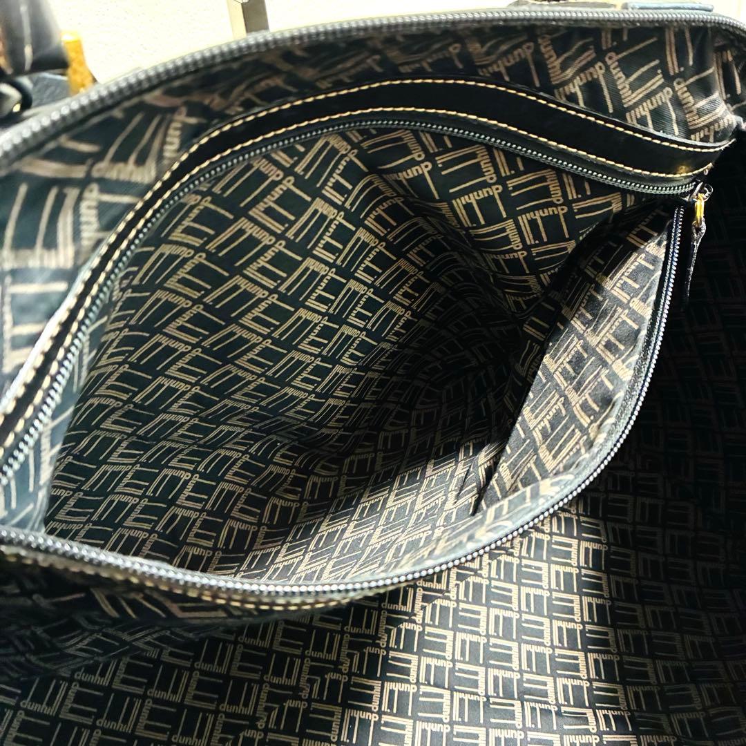 希少】dunhill ダンヒル ボストンバッグ レザー ロゴ刻印 ブラック
