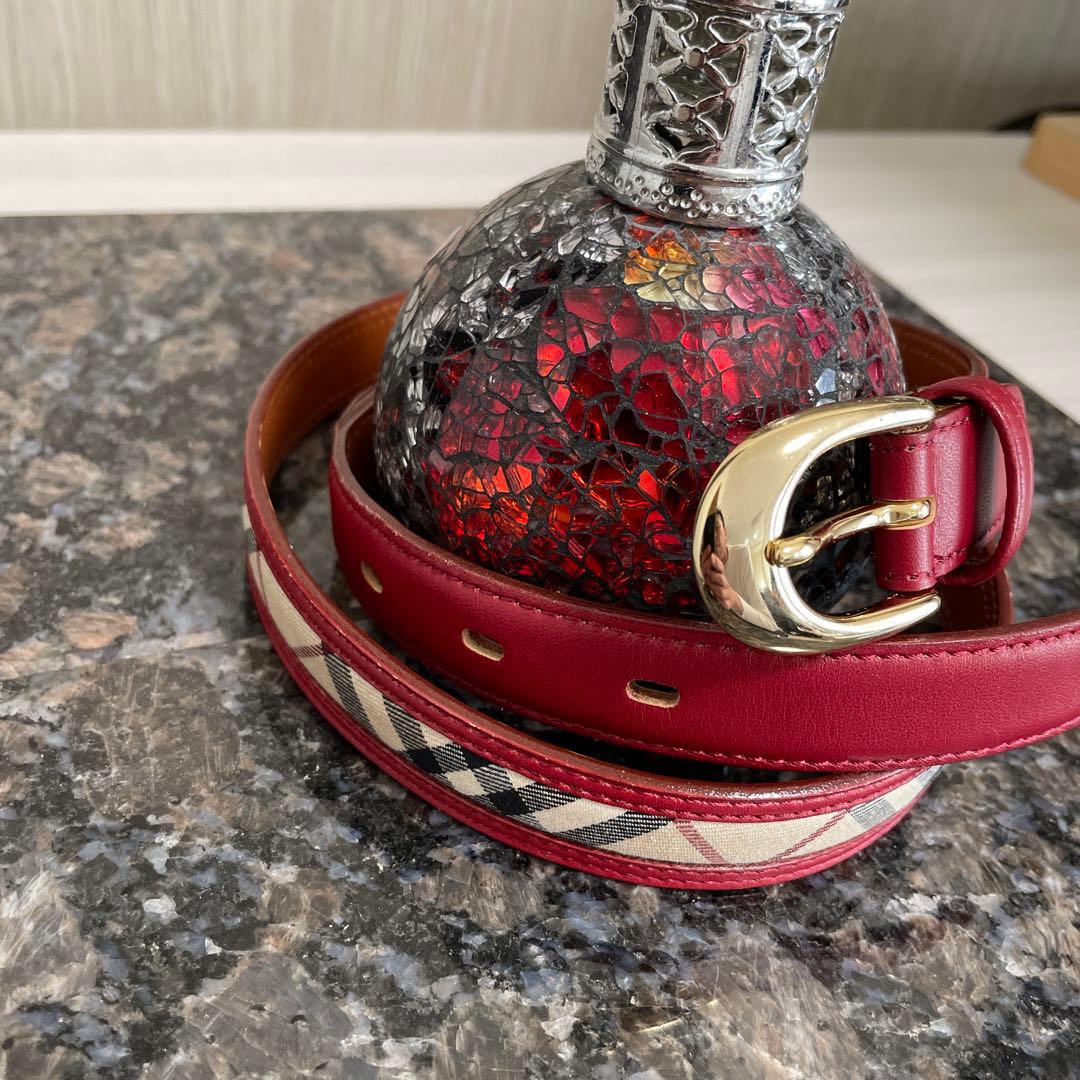 美品 最上級 BURBERRY ロンドン ベルト ノバチェック 金金具 - メルカリ