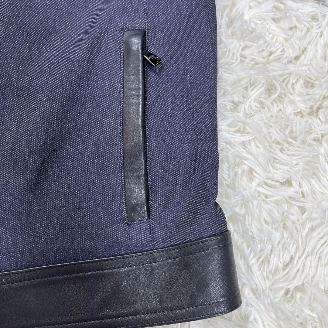 美品】エンメティ×マッキントッシュ 切替 ジャケット レザー デニム L