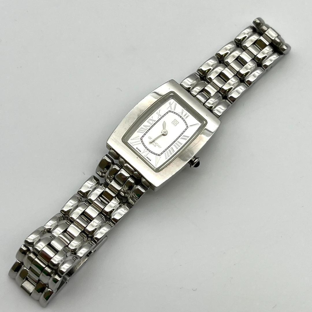 良品 GIVENCHY 腕時計 4G 新品電池交換済み スクエア 2針 シルバー