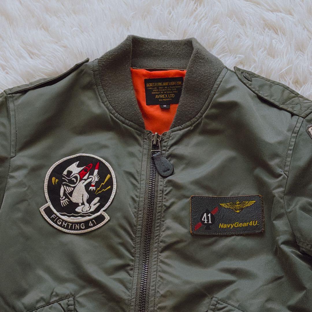 AVIREX L-2B ブラックエース MA-1 フライトジャケット ブルゾン - メルカリ