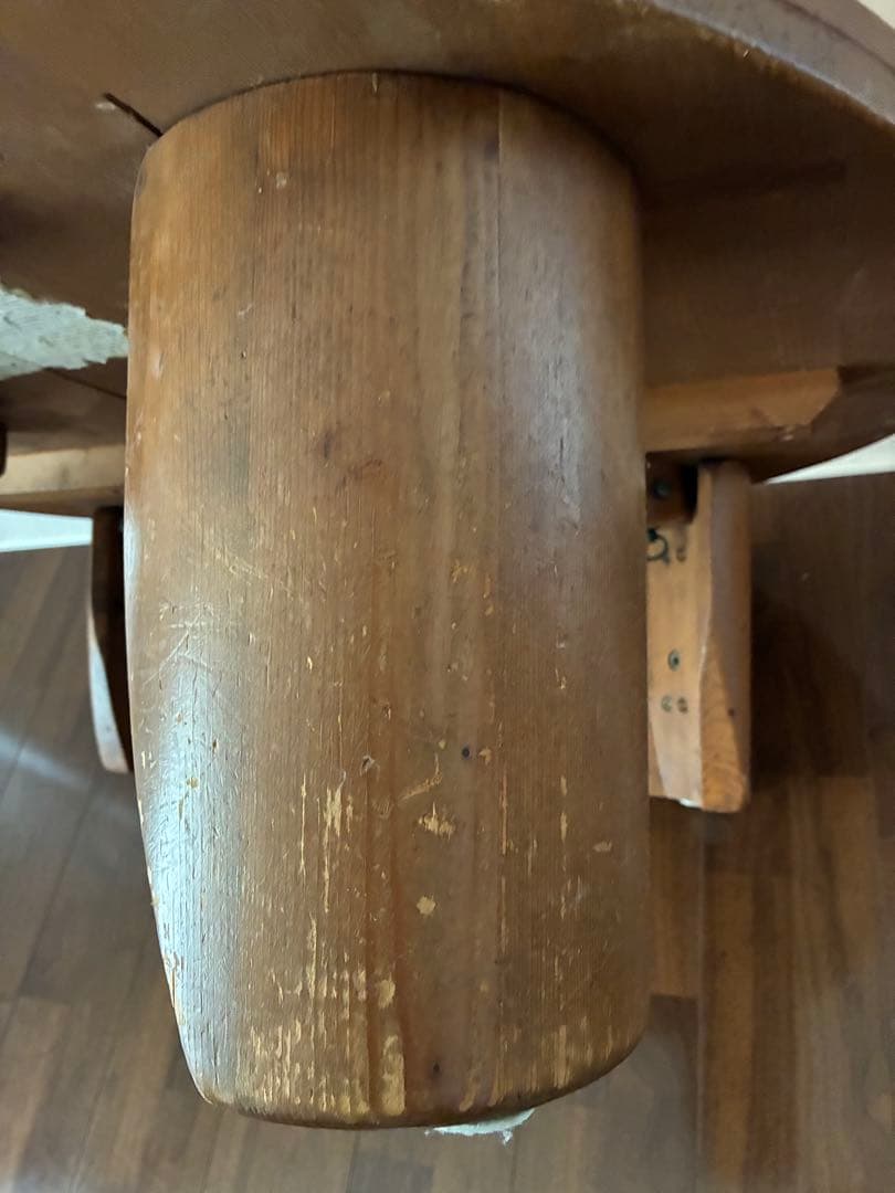 ぽ*ん様 ちゃぶ台 丸テーブル 座卓 天然木 レトロ 100cm