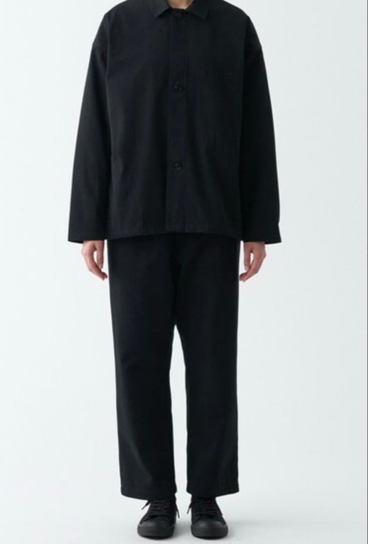 【セットアップ】Mujilabo 燃えにくい素材を使ったジャケットパンツＭ・黒 MUJI Labo2024年春の新作、燃えにくい素材を使ったジャケットを紹介し