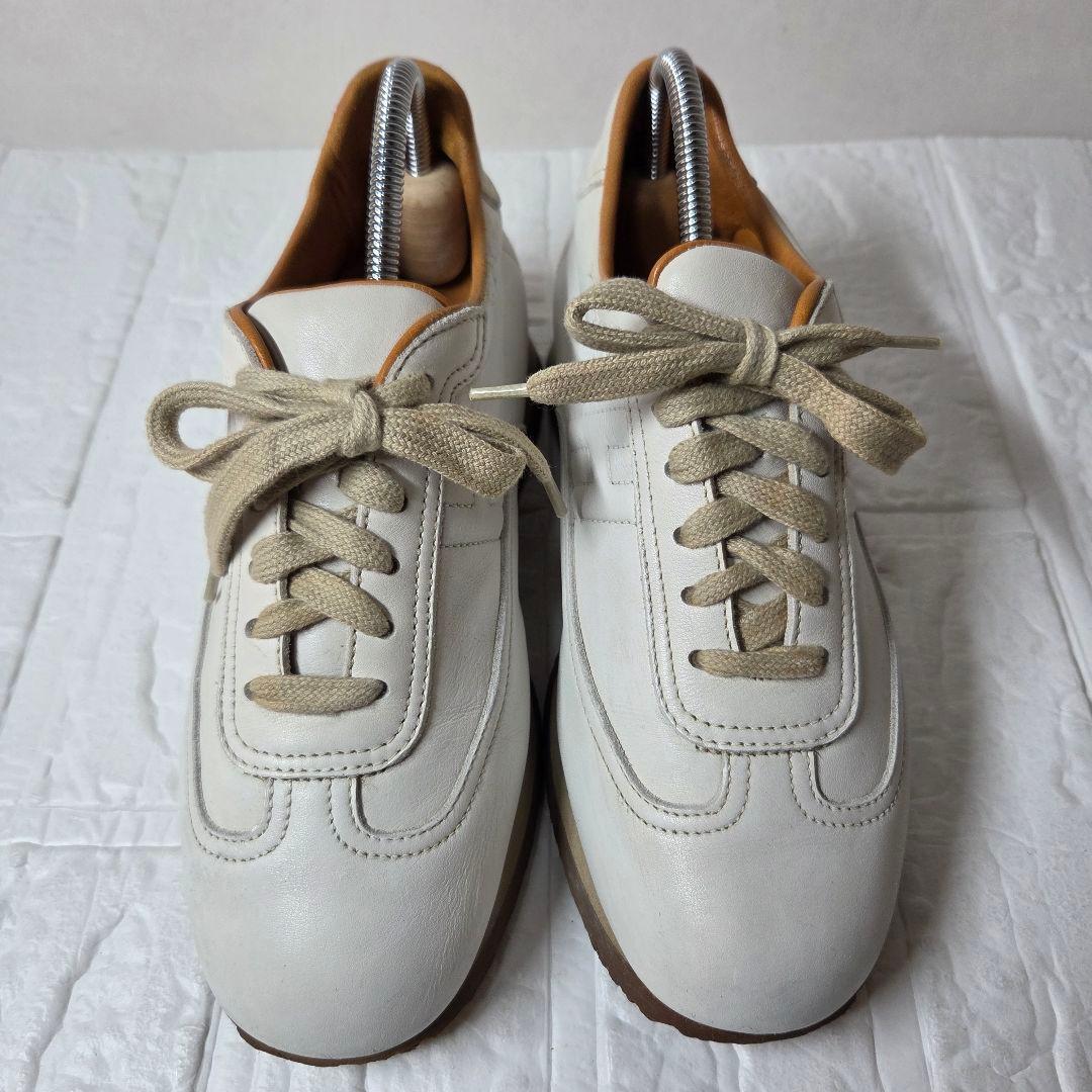 HERMES スニーカー ホワイト 37(23.5cm) Hロゴ