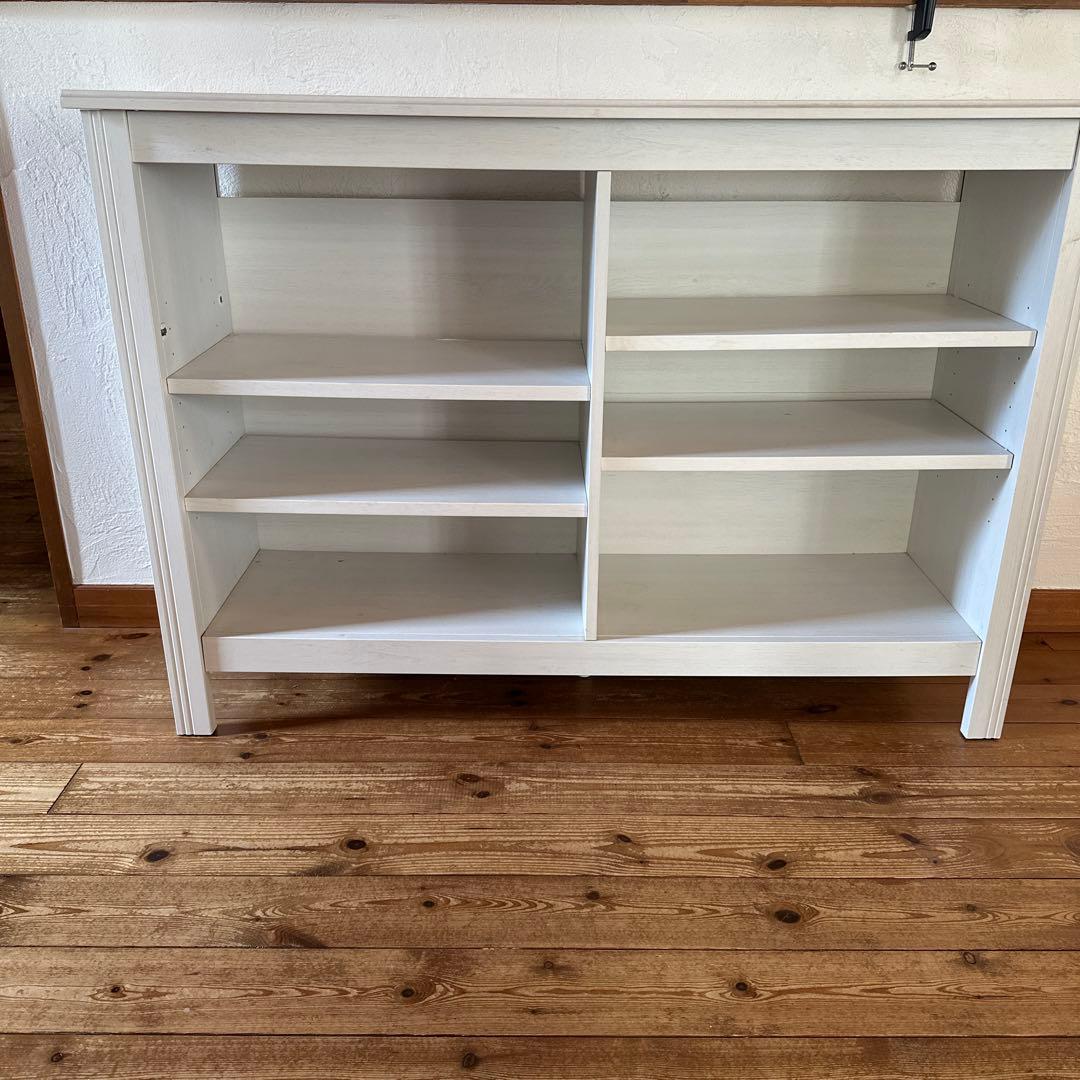 【お値下げ】ホワイト 木製オープンシェルフ 4段 オープンラック 4段 幅45cm 木製 北欧 白 ウッドラック シェルフ