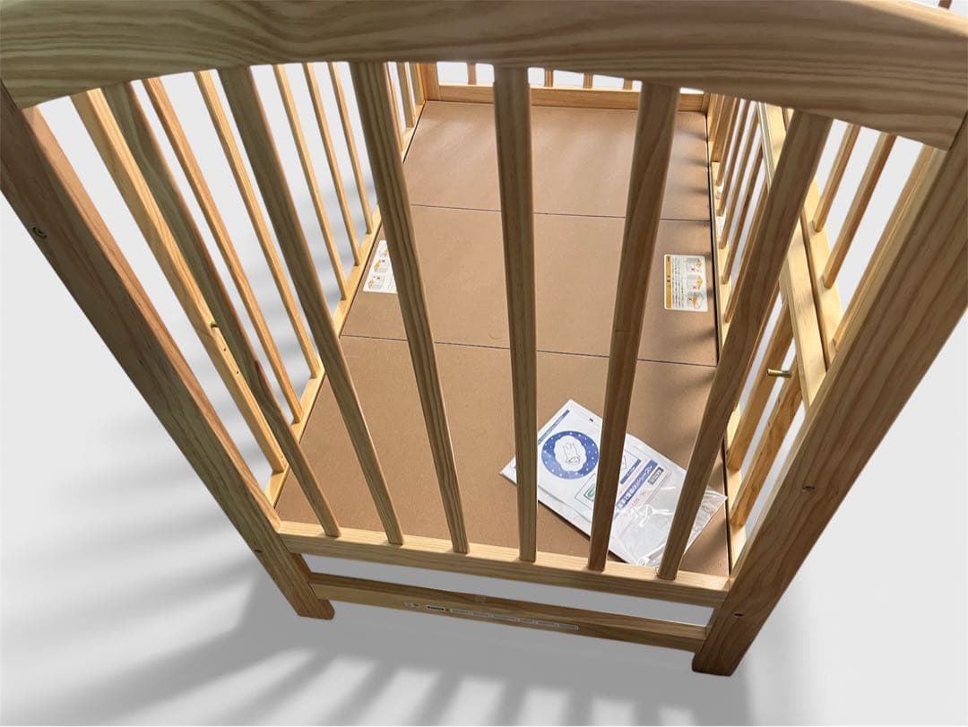 美品】KATOJI ベビーベッド 送料込み ワンオープン キャスター付き