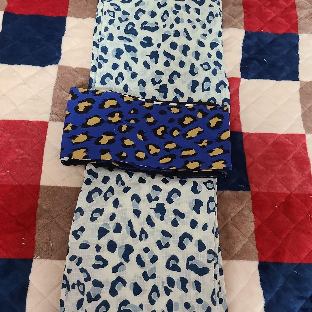 パメオポーズ　青レオパード浴衣　綿　万博やイベントや推し活にも！