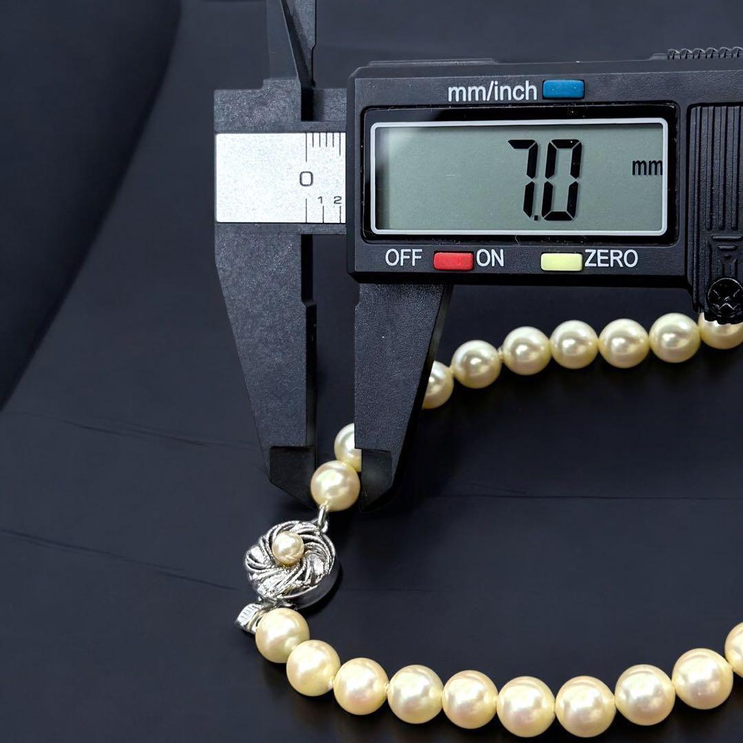【国産】極上　アコヤ　本真珠　パール　ネックレス　シルバー　7.0mm
