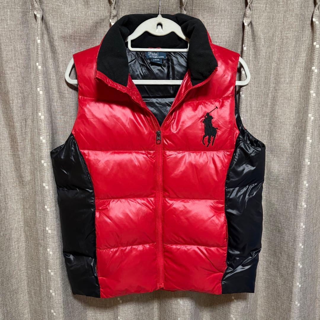 y022403 Polo by Ralph Lauren ダウンベスト レッドL - メルカリ