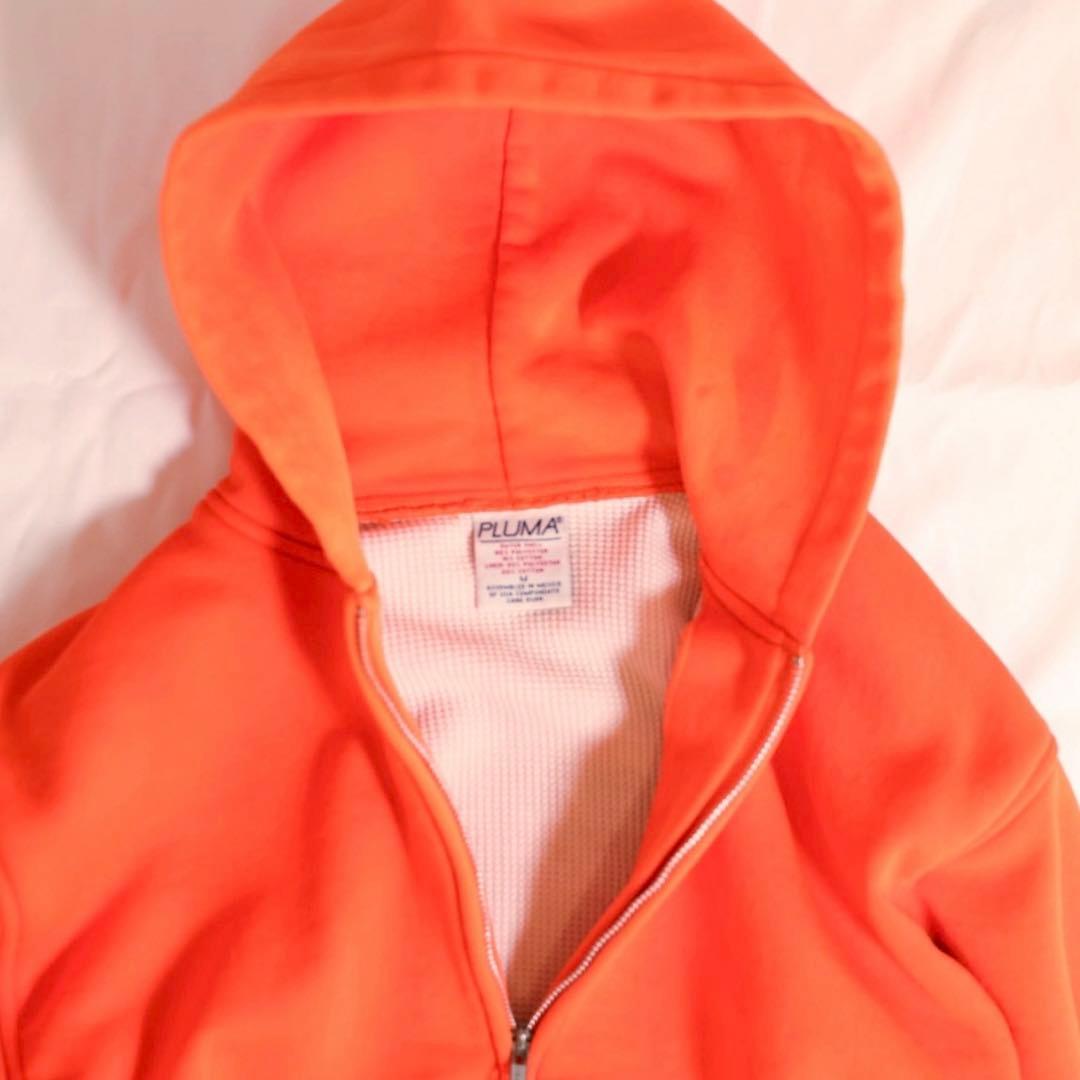 90s PLUMA ダブルフェイス サーマル ジップアップパーカー オレンジ