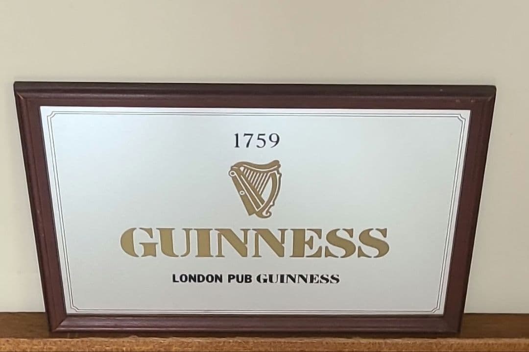 GUNNESS　ギネス　パブミラー パブミラー バーミラー 鏡 壁掛け ギネスビール ラベル（Guinness