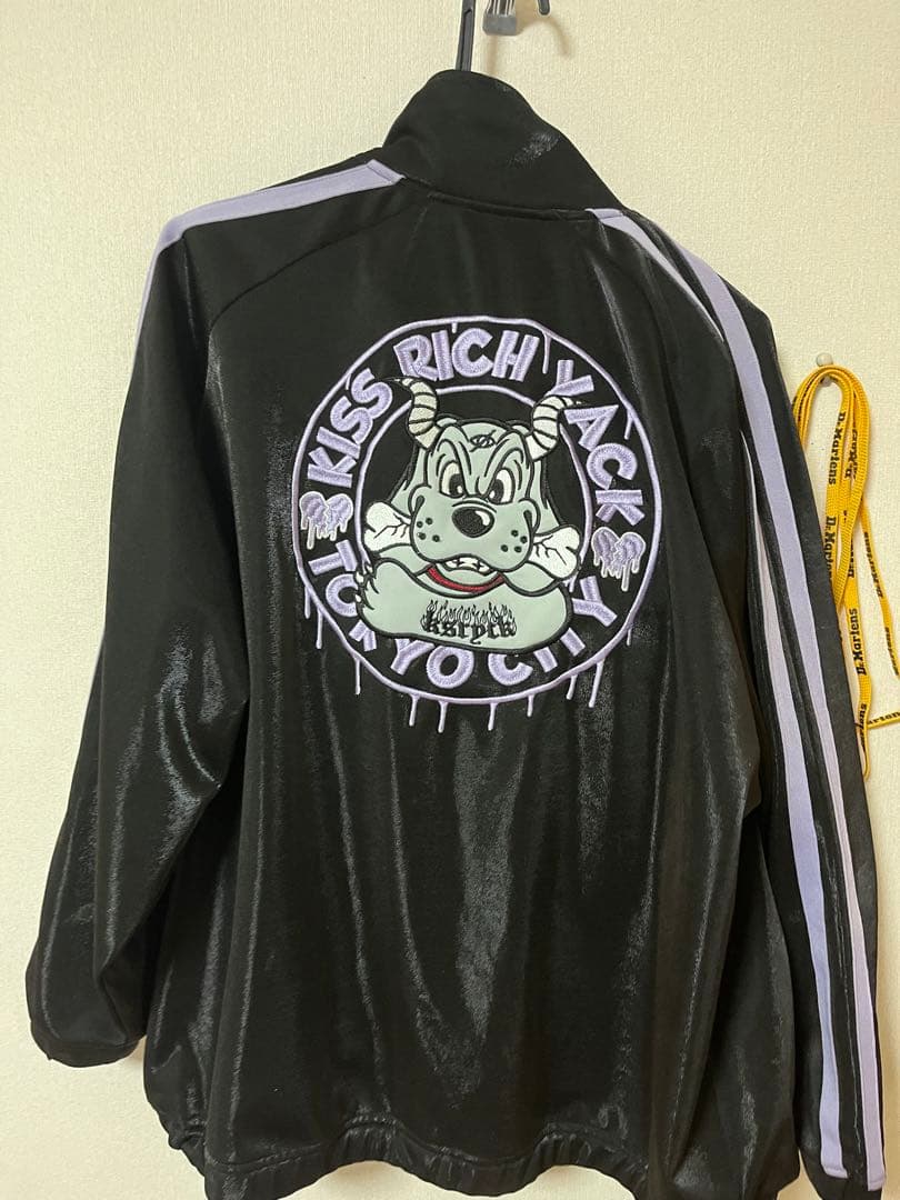 レア KRY GALFY セットアップ　ジャージ パープル ブラック ガルフィー GALFY×KUROMI】ドクロだらけセットアップ / 【ガルフィー×クロミ】ロゴ