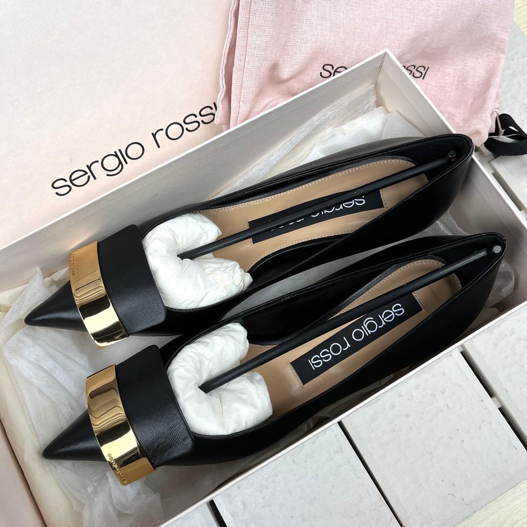 新品 36 Sergio rossi sr1 パンプス 黒 A78952 23 - メルカリ