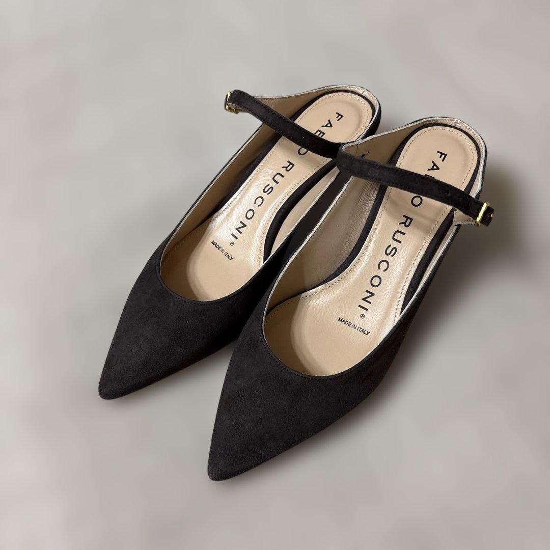 FABIO RUSCONI ブラウンミュール 35 【未使用】 Fabio Rusconi 編込みミュールサンダル 35 - メルカリ