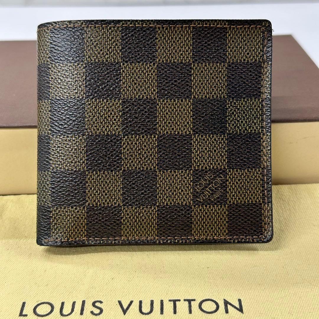 新品同様‼️ ルイヴィトン　ダミエ　ポルトフォイユ　マルコ　財布　折り財布 ルイヴィトン ポルトフォイユ マルコ ダミエ 二つ折り財布 コンパクト