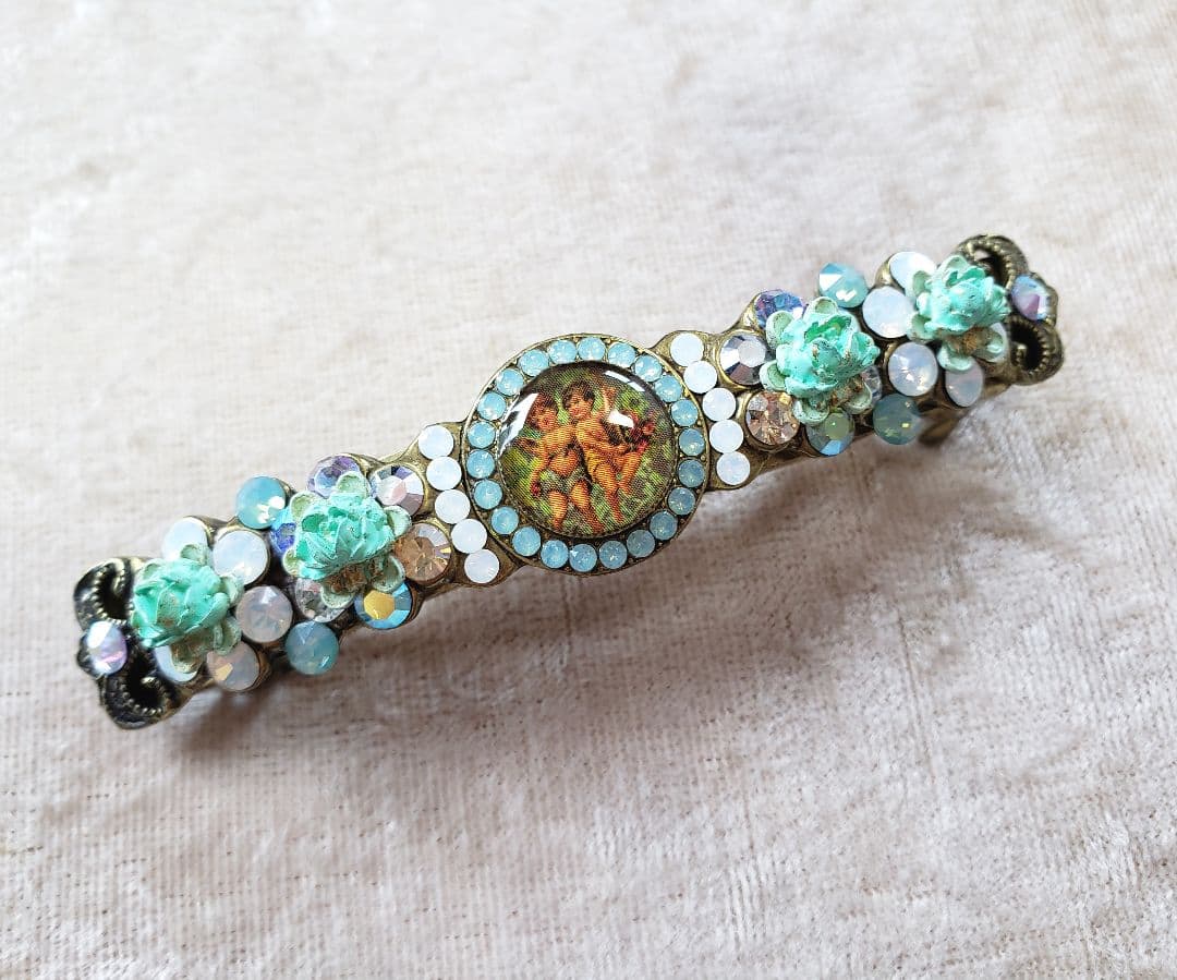 ☆中古☆ グリーン2色薔薇バレッタ ミハエルネグリン - メルカリ