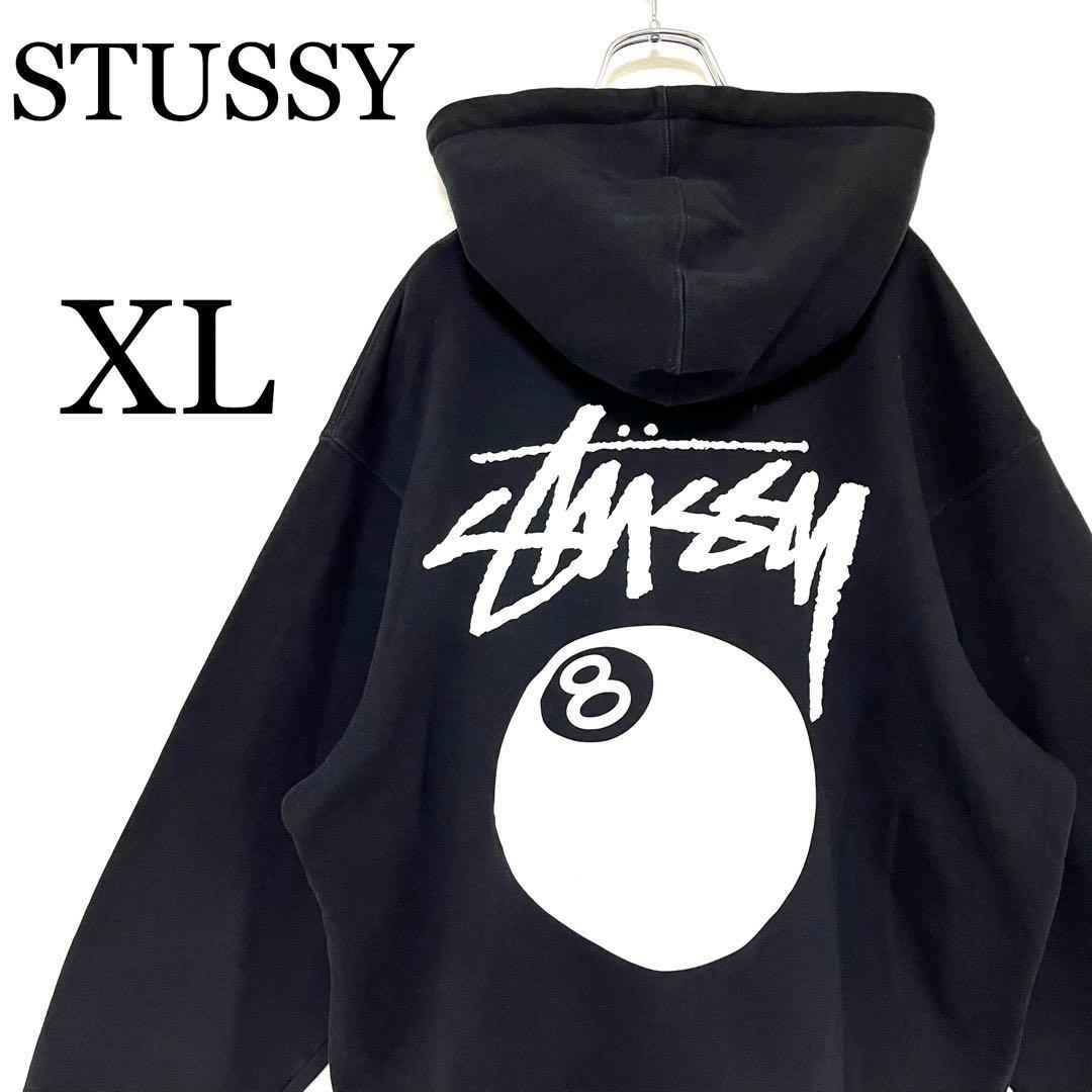 STUSSY】ステューシー 8ボール バックプリント パーカー ☆希少サイズ
