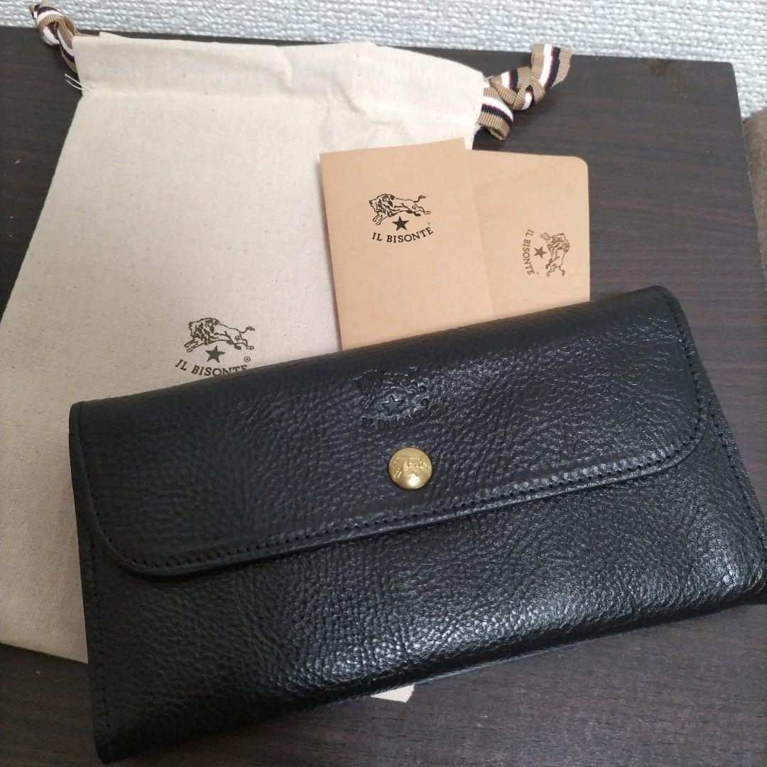 新品 イルビゾンテ 本革 レザー 財布 ウォレット ブラック NERO 黒 イル ビゾンテ IL BISONTE 2つ折り財布 （NERO） -ファッション通販
