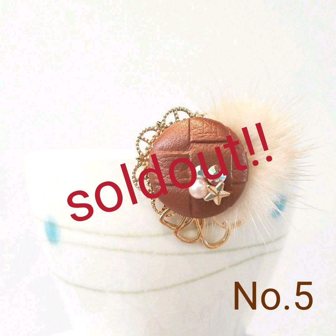 レジン 手書き 猫 うさぎ ヘアゴム ブローチ ポニーフック No.1335の