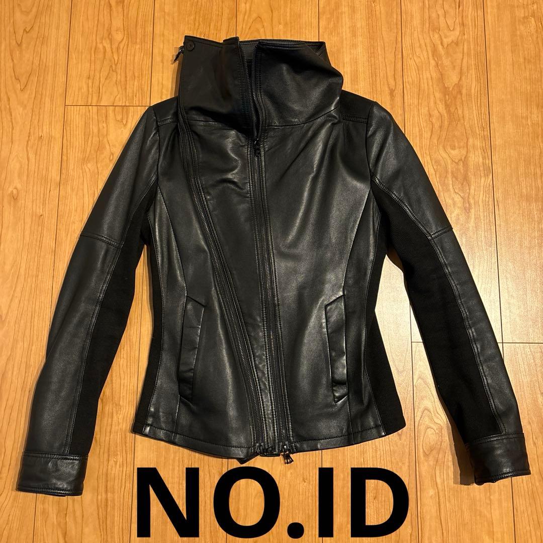 NO.ID ノーアイディー ドレープレザージャケット 黒 ラム サイズ1 美品