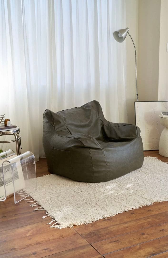 【kkkさん専用】Loosy 1人掛けビーズソファ マットカーキ LOOSY 1人掛けビーズソファ Matte Khaki｜1人用ソファ おしゃれ