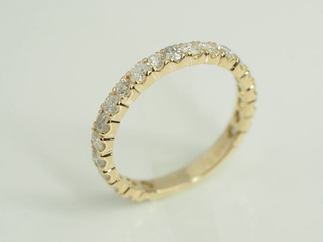 1.02ct!! K18YG 天然ダイヤモンド 3/4エタニティリング　12号
