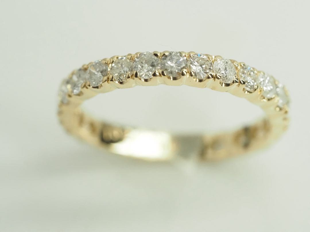 1.02ct!! K18YG 天然ダイヤモンド 3/4エタニティリング　12号