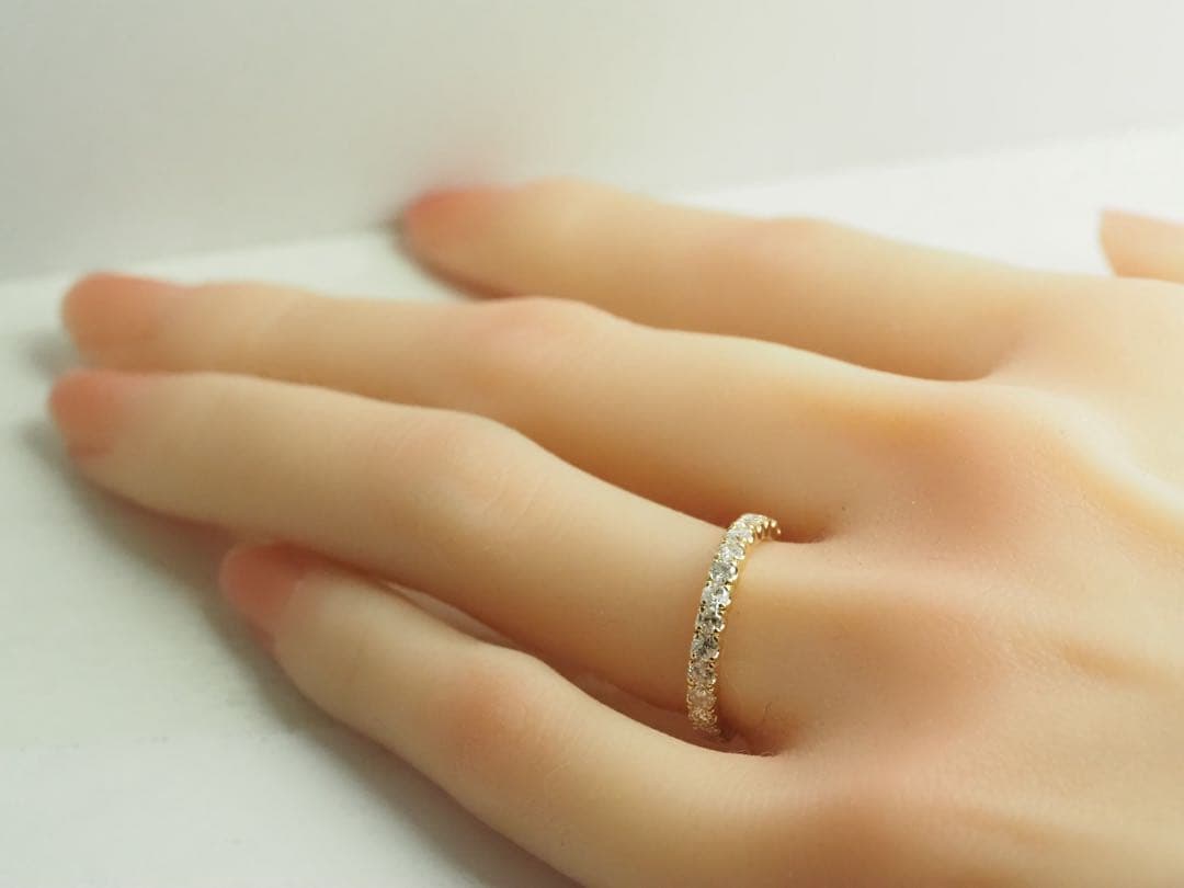 1.02ct!! K18YG 天然ダイヤモンド 3/4エタニティリング　12号