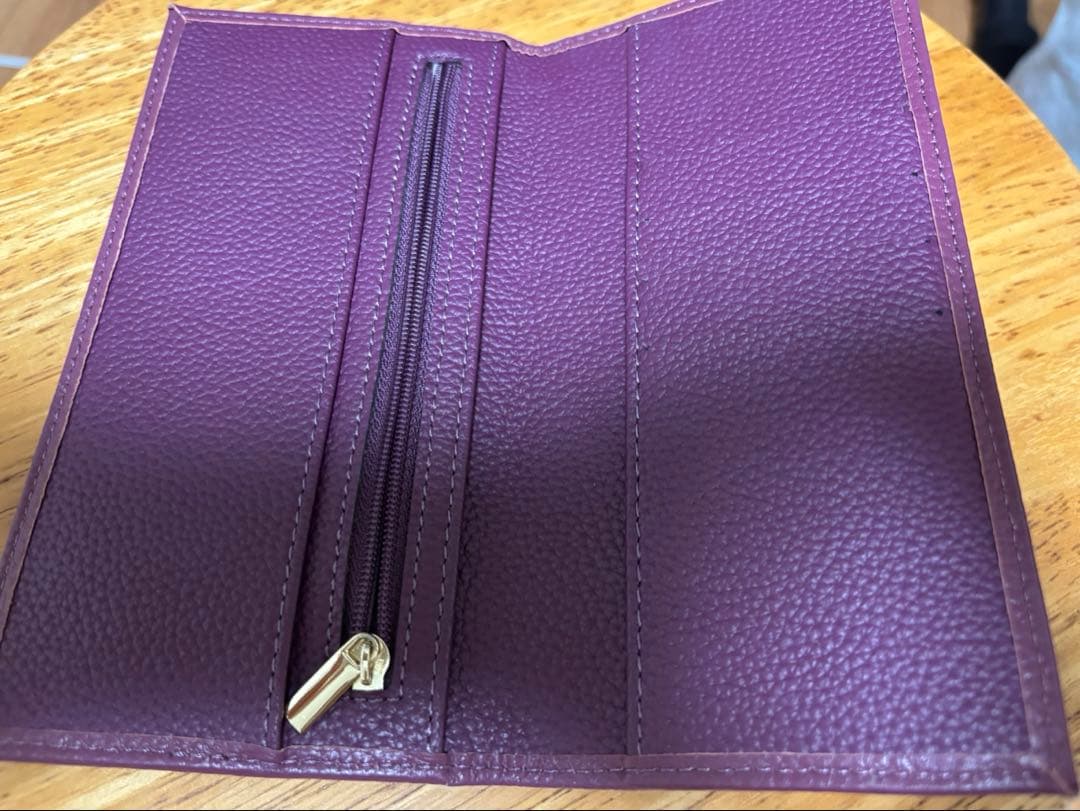 美品】 皇居 長財布 東御苑 皇居売店限定 本革 菊の御紋 パープル紫