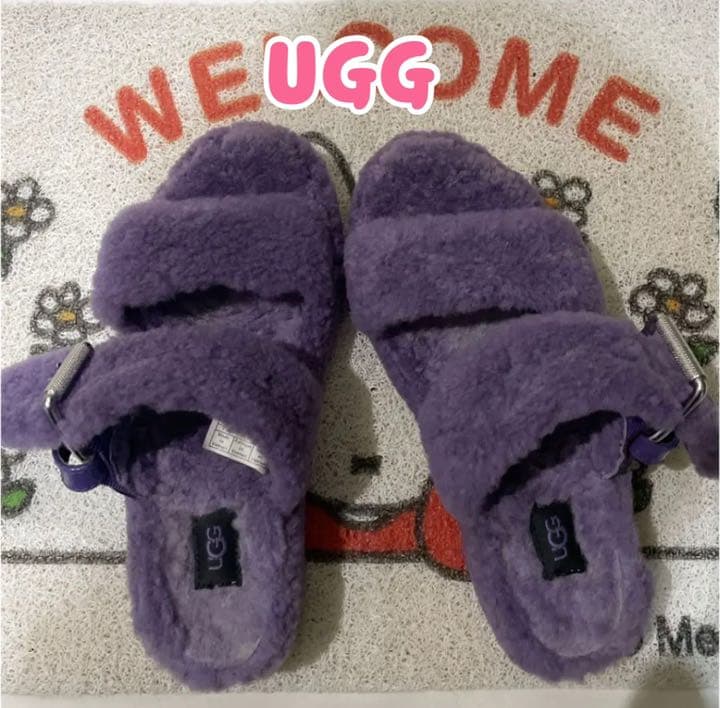 UGG正規店購入品 ボアサンダル ファーサンダル パープル 紫 - メルカリ