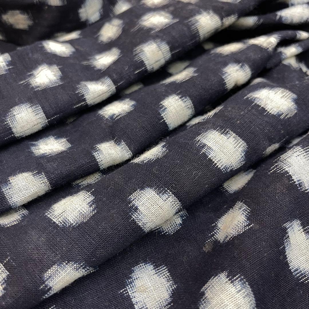 希少 藍染木綿絣 ぼた雪雪ん子 野良着 古布 蔵出し 着物 襤褸 明治