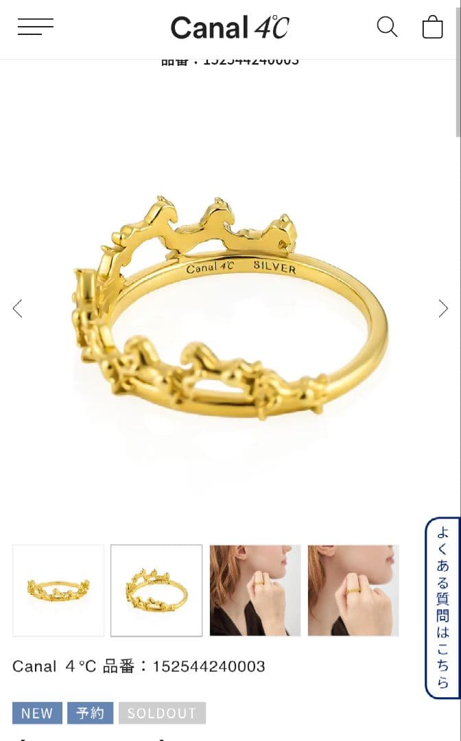 Canal 4℃ シルバーリング 馬 馬九 うまくいく - メルカリ