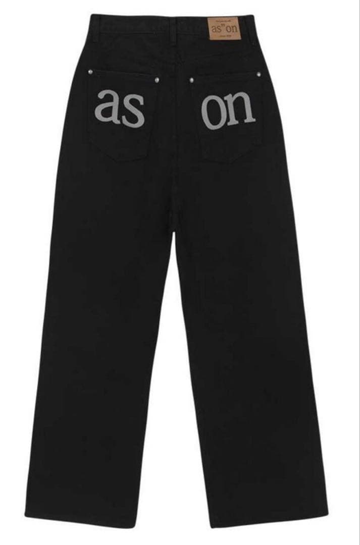 ason SMOG WIDE PANTS 韓国 アズオン ブラック デニム - メルカリ
