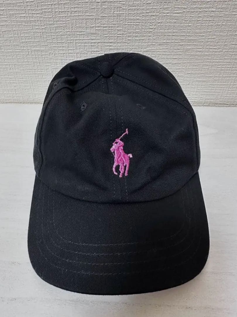 POLO RALPH LAUREN キャップ ブラック×ピンクポニー - メルカリ