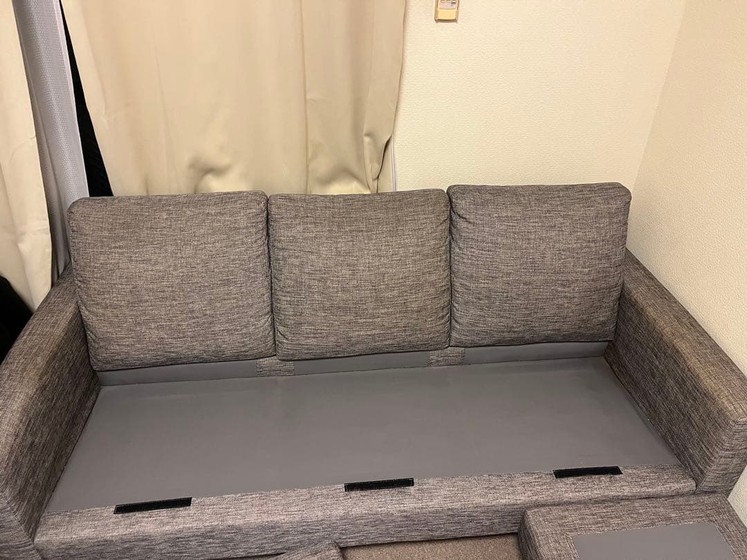 愛媛県発送】ニトリ 布張りカウチソファ グレー L字型。 - メルカリ