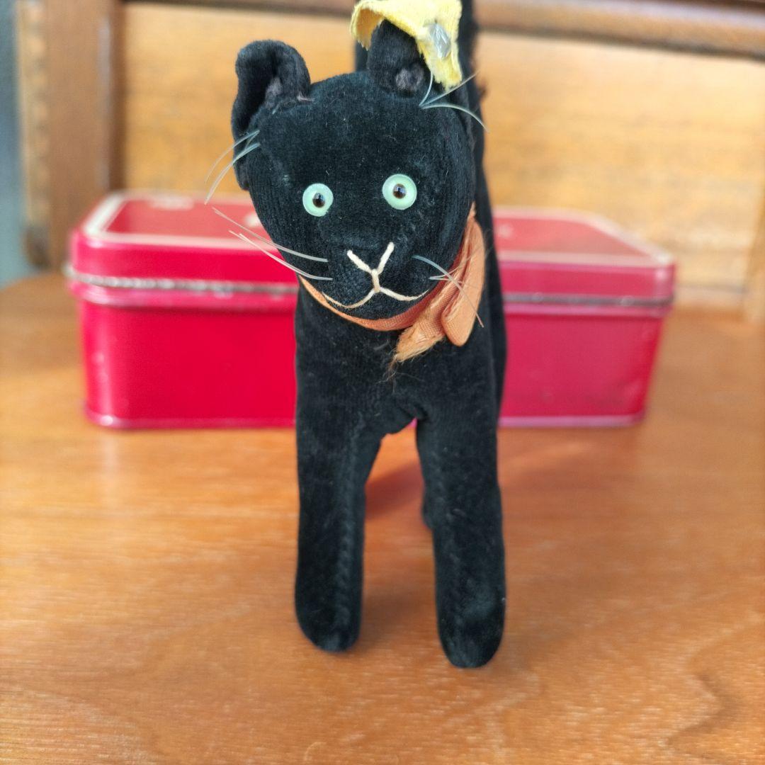 ビンテージ　シュタイフ　トム　キャット　黒猫　別珍製　高さ１０cm　② ビンテージ シュタイフ トム キャット 黒猫 別珍製 高さ10cm ③
