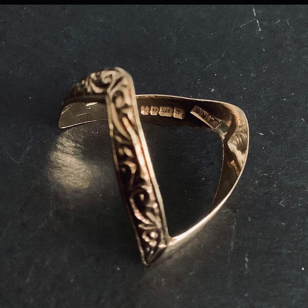 英国 ヴィンテージ 9K リング イギリス アクセサリー 指輪 アンティーク 9K ダイヤモンドリング.50 イギリスヴィンテージジュエリー 指輪 装飾品