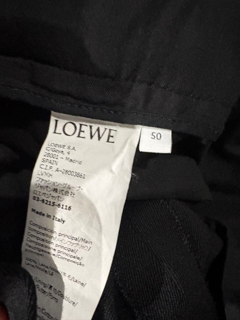 LOEWE super wide wool slacks black - メルカリ