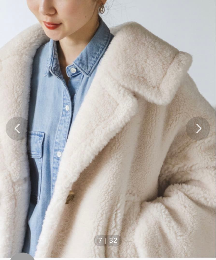 NOBLE スノーボアビッグカラーコートBAYCREW'S - メルカリ