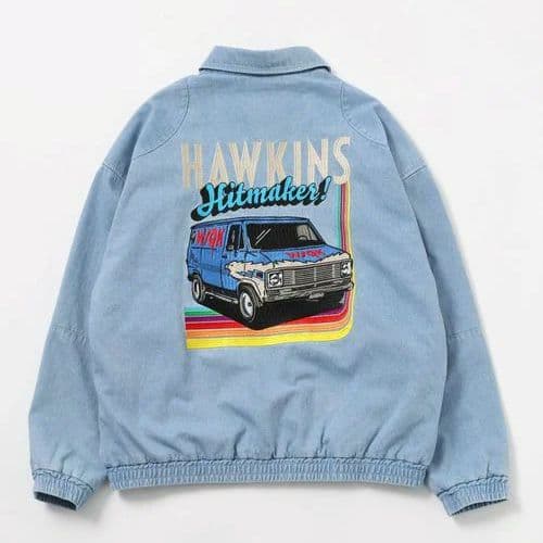 М STRANGER THINGS コラボデニムブルゾン ライトブルー - メルカリ