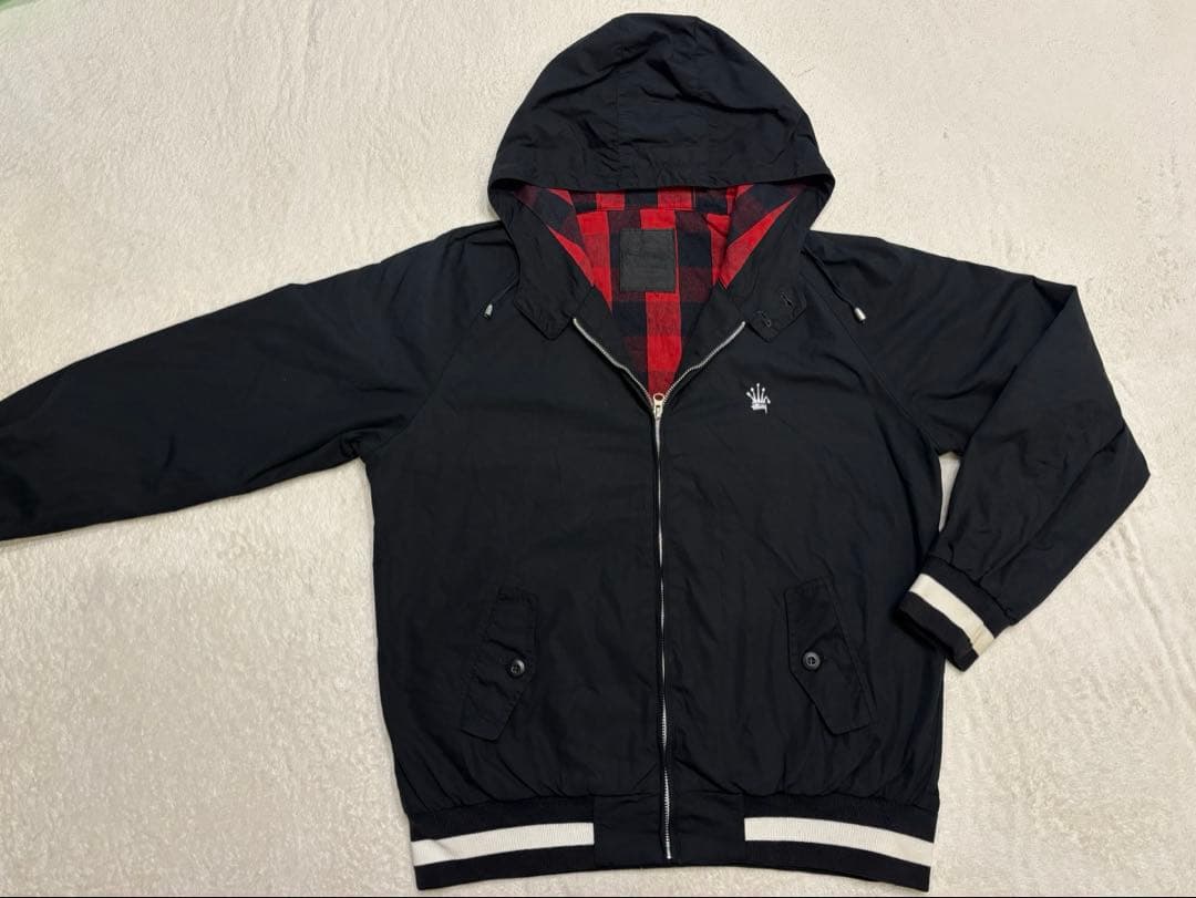 stussy ジャケット Stussy Snake Jacquard Reversible Sherpa Hooded Jacket Men's Sz