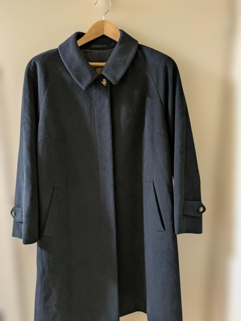 BURBERRYS　バーバリー　ステンカラーコート　ブラック　アンゴラ 中古・古着通販】Burberry's (バーバリー) アンゴラ混 ステンカラー